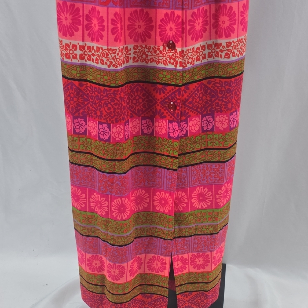 Vintage Alex Coleman Vibrant Button Down Dress - Picture 8 of 11